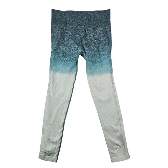 Teal Ombre Yoga Leggings Gymshark Womens Large Athletic Gym Pull On Stretch - Picture 2 of 13